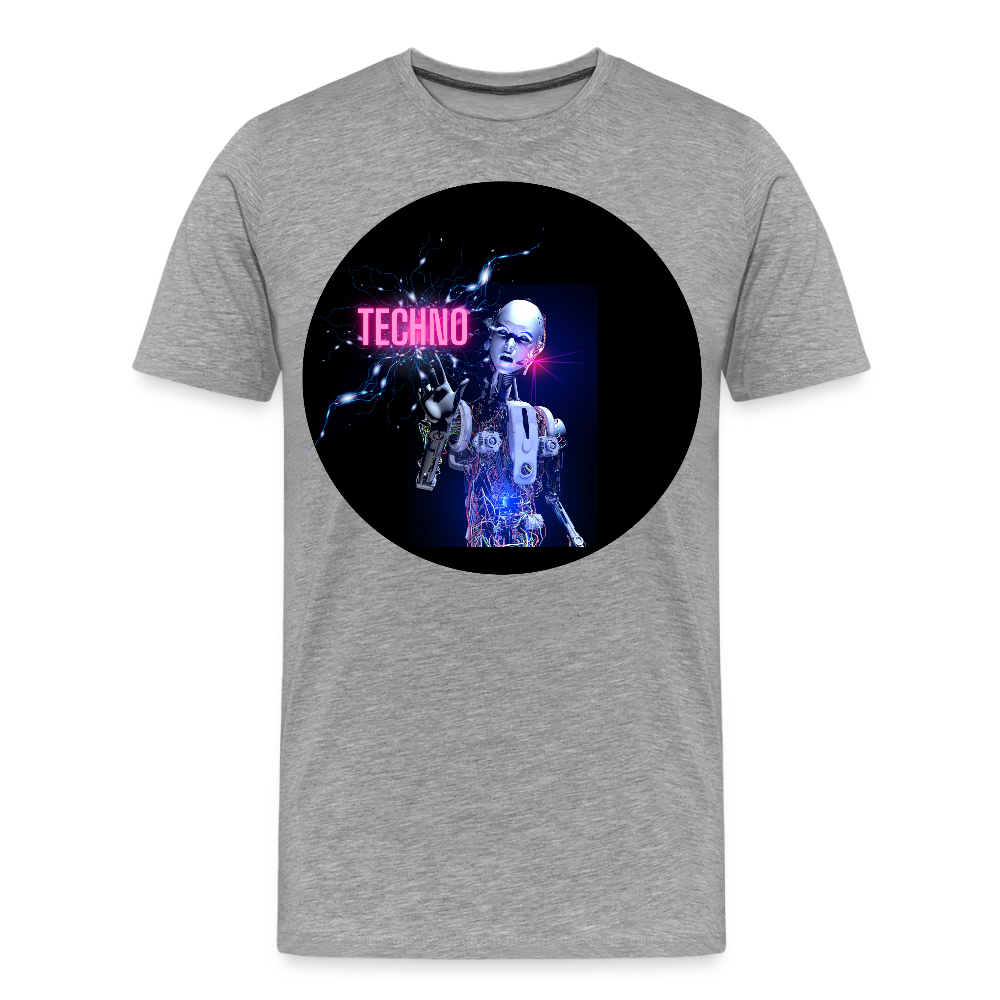 Techno Vibes – Premium Männer T-Shirt - Grau meliert