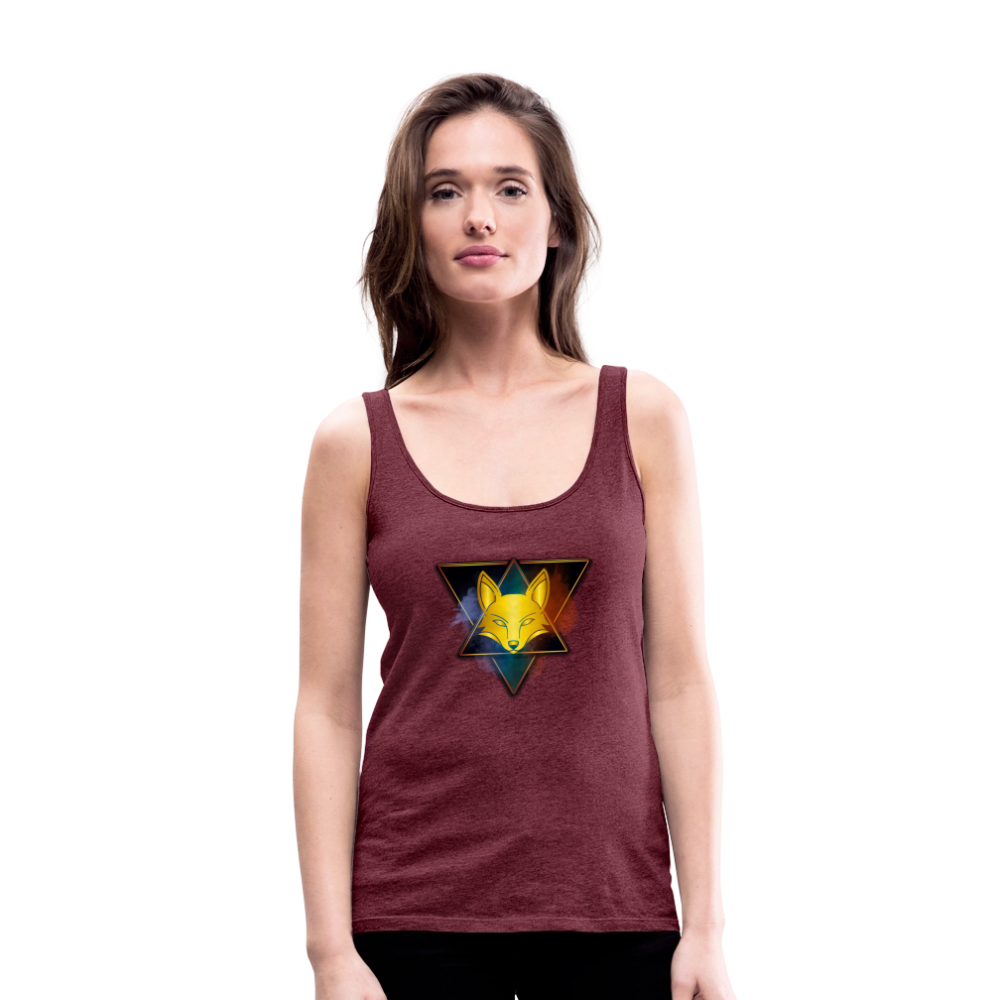 Frauen Premium Tank Top - Bordeauxrot meliert