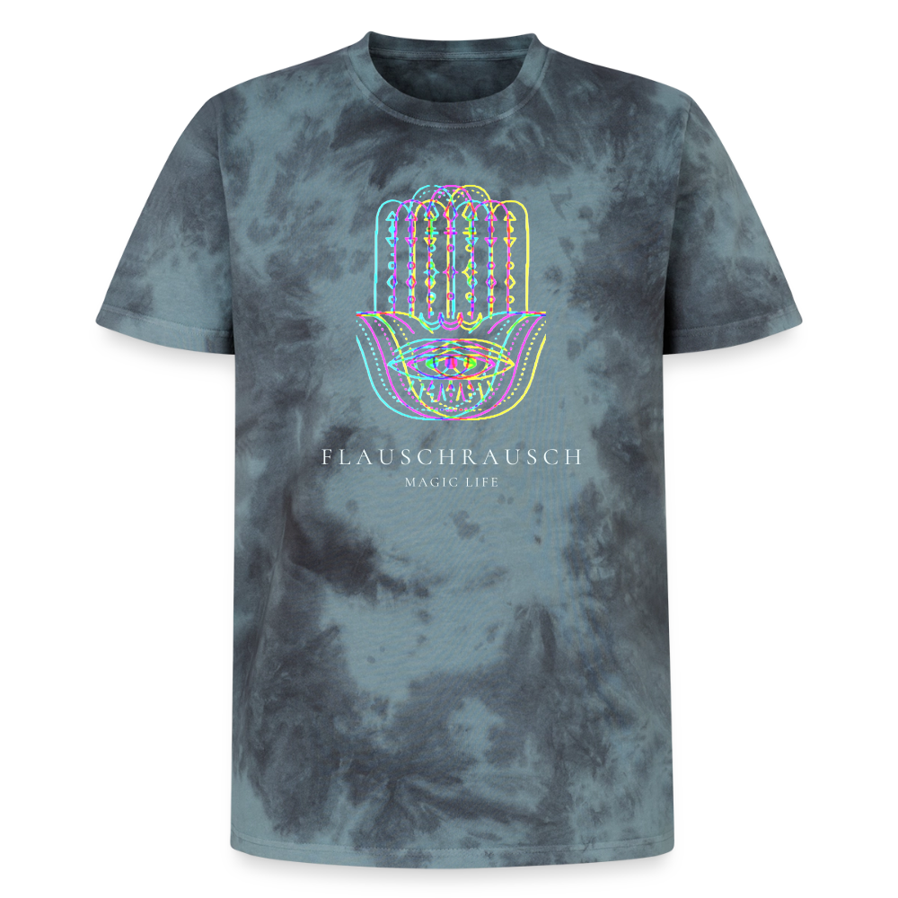 Unisex Premium Tie Dye T-Shirt - Schwarz/Blau