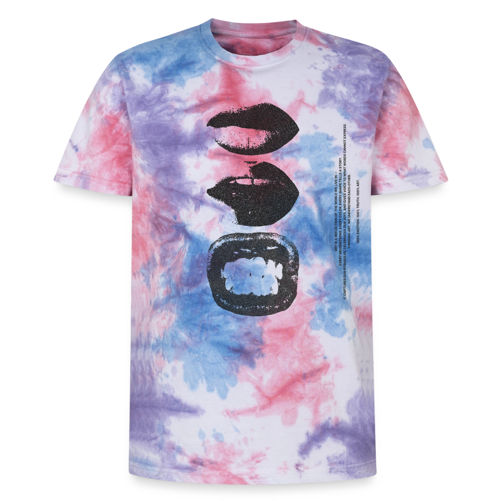Unisex Premium Tie Dye T-Shirt - Pink/Lila/Blau
