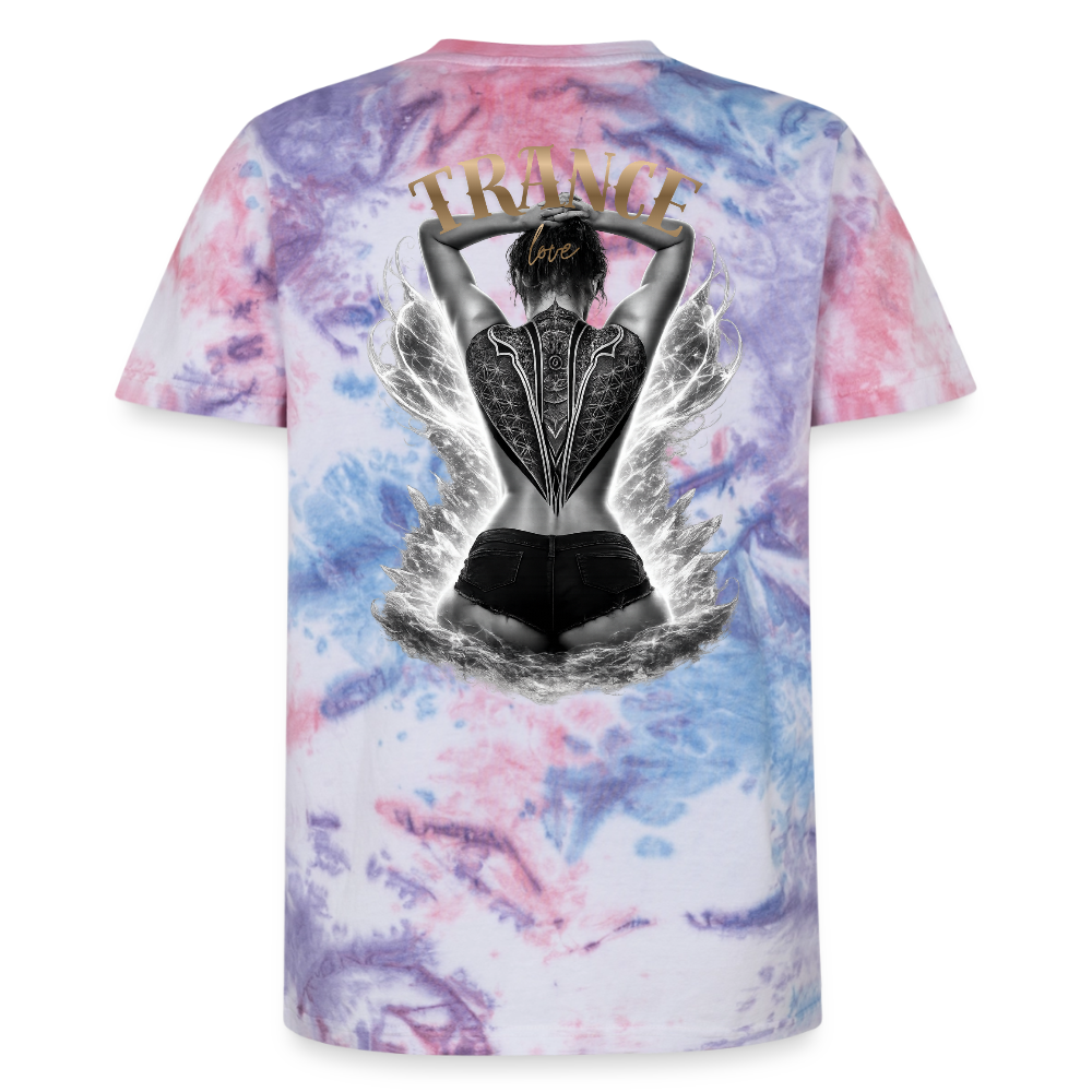 Unisex Premium Tie Dye T-Shirt - Pink/Lila/Blau