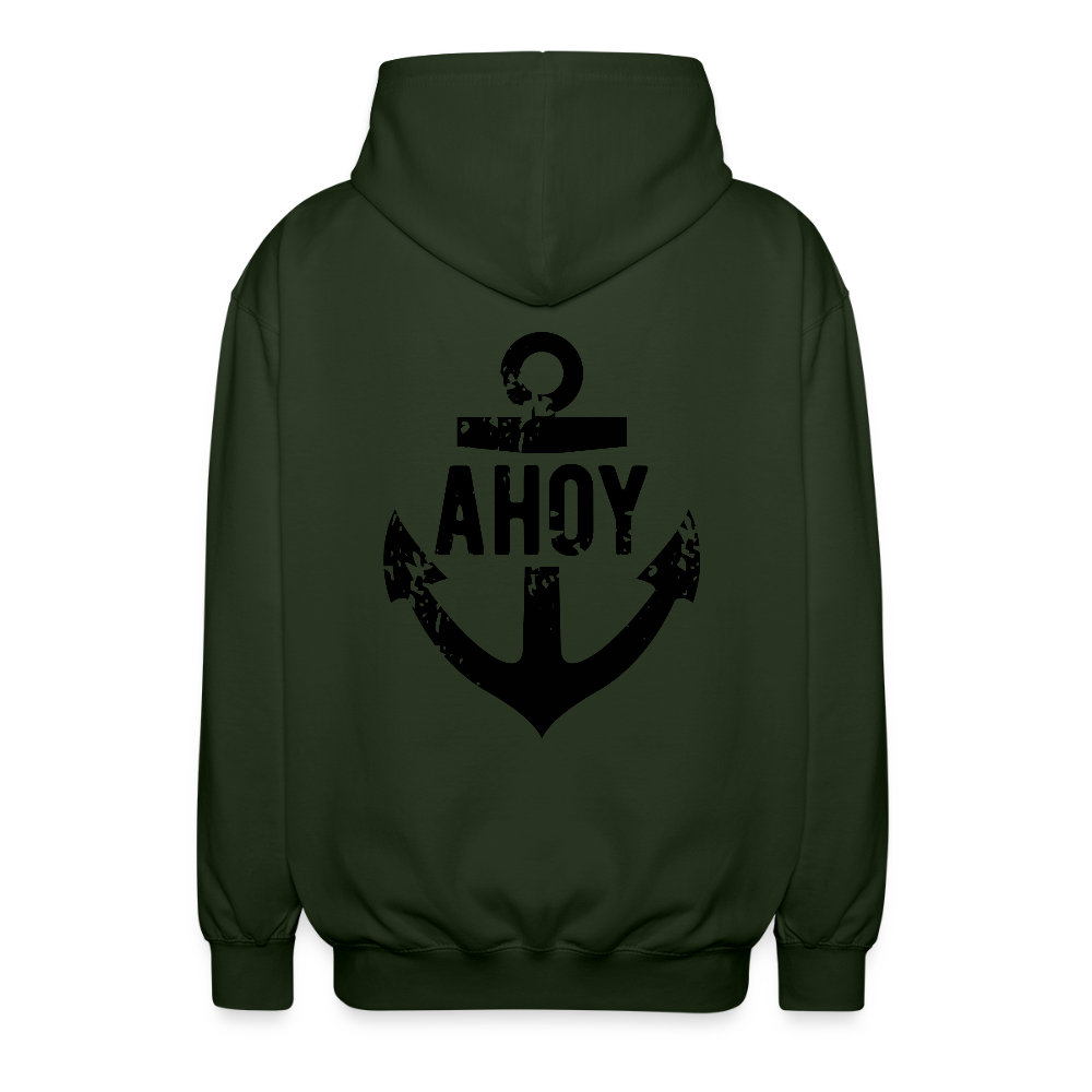 Unisex Maritimer Style mit „Ahoy“-Anker-Print ⚓ - Forstgrün