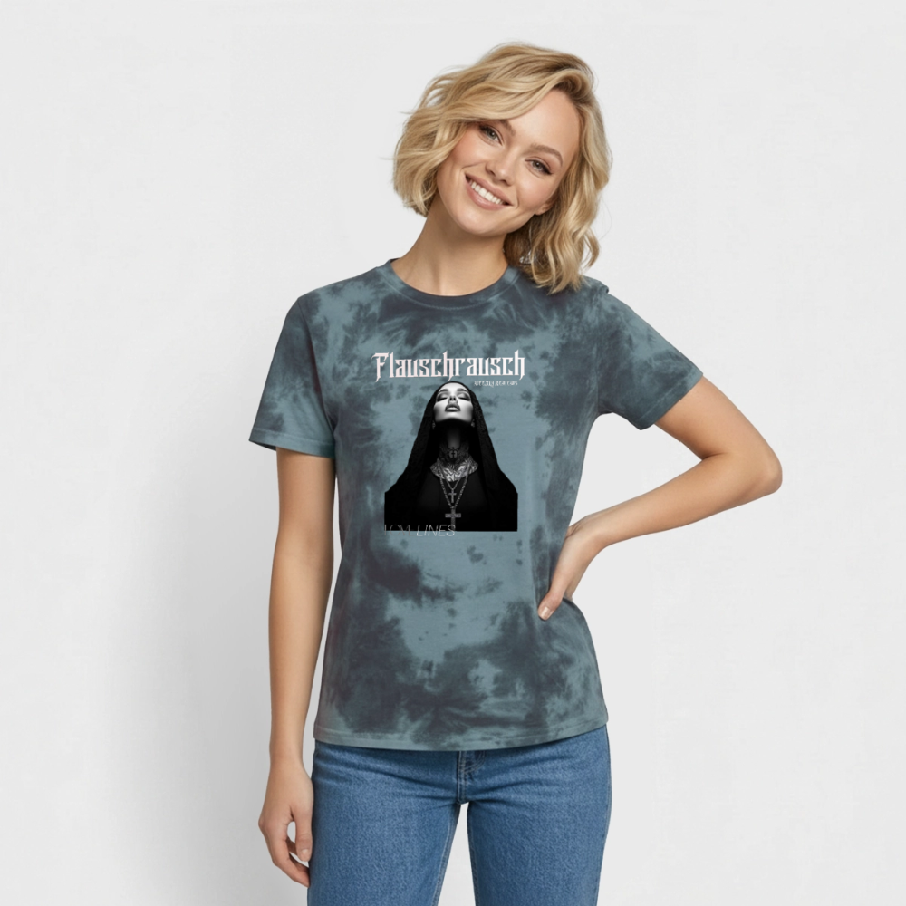 Unisex Premium Tie Dye T-Shirt - Schwarz/Blau