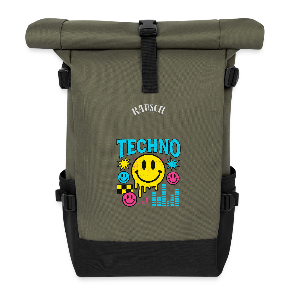 Rolltop Rucksack - Olive/Schwarz