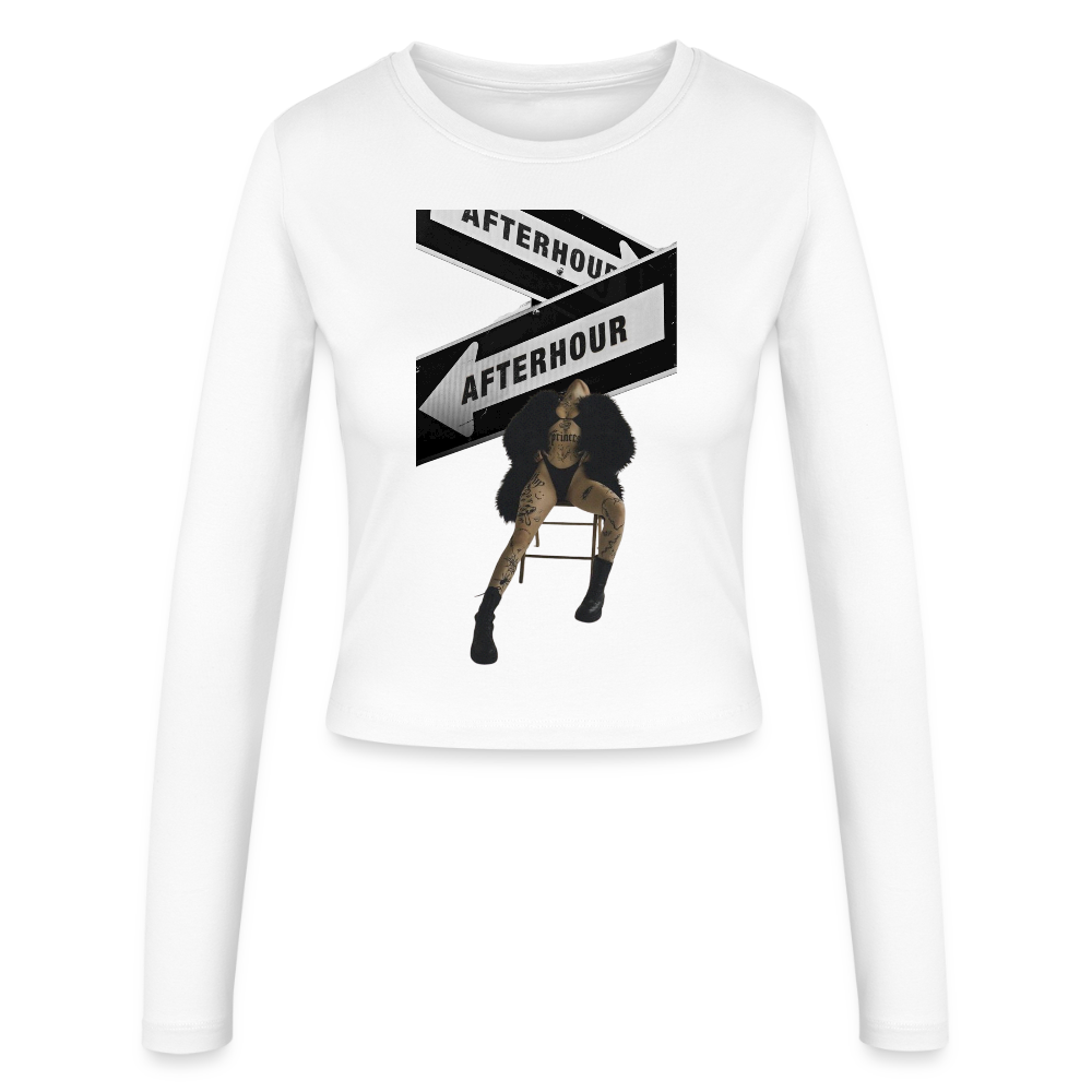 Afterhour Slim Fit Langarmshirt - Weiß