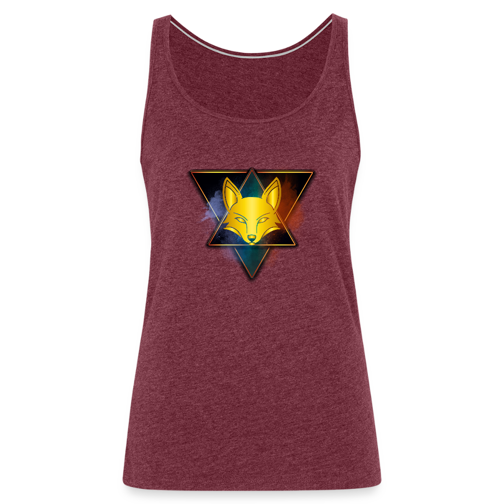 Frauen Premium Tank Top - Bordeauxrot meliert