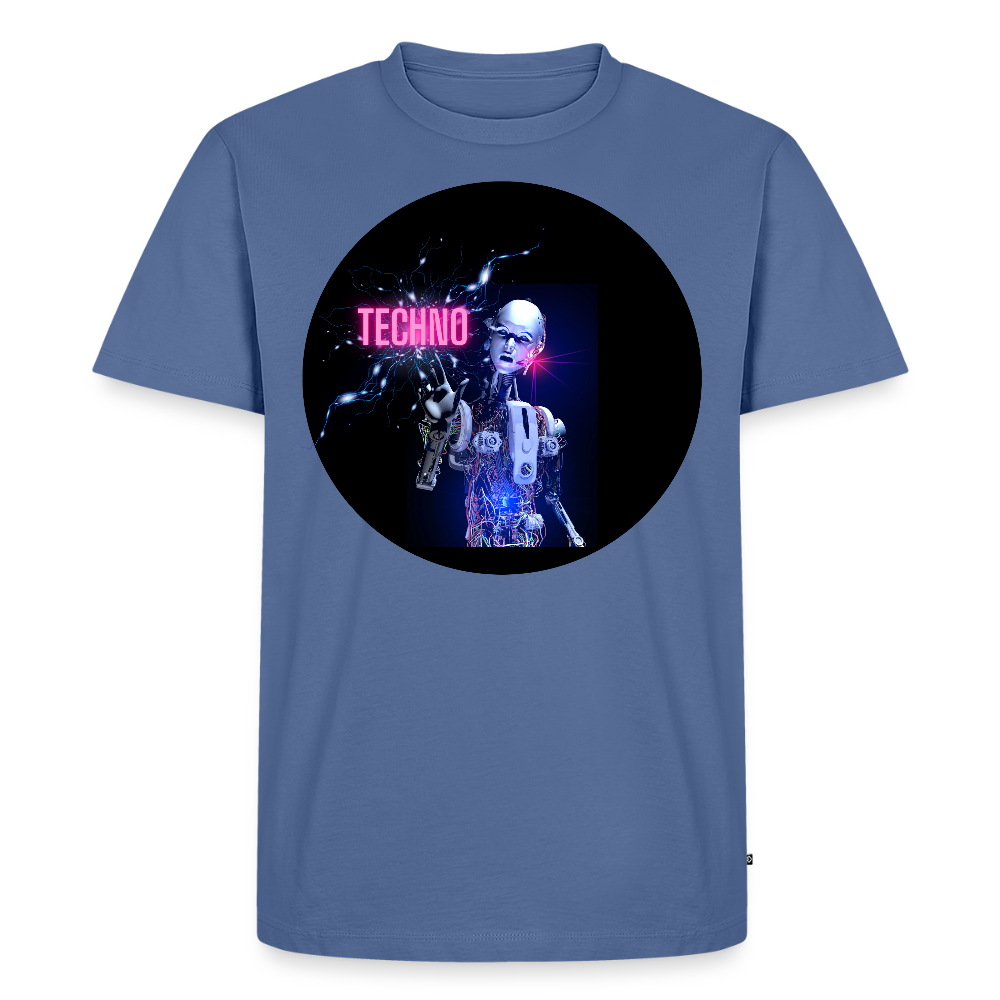 Techno Vibes – Premium Männer T-Shirt - Taubenblau
