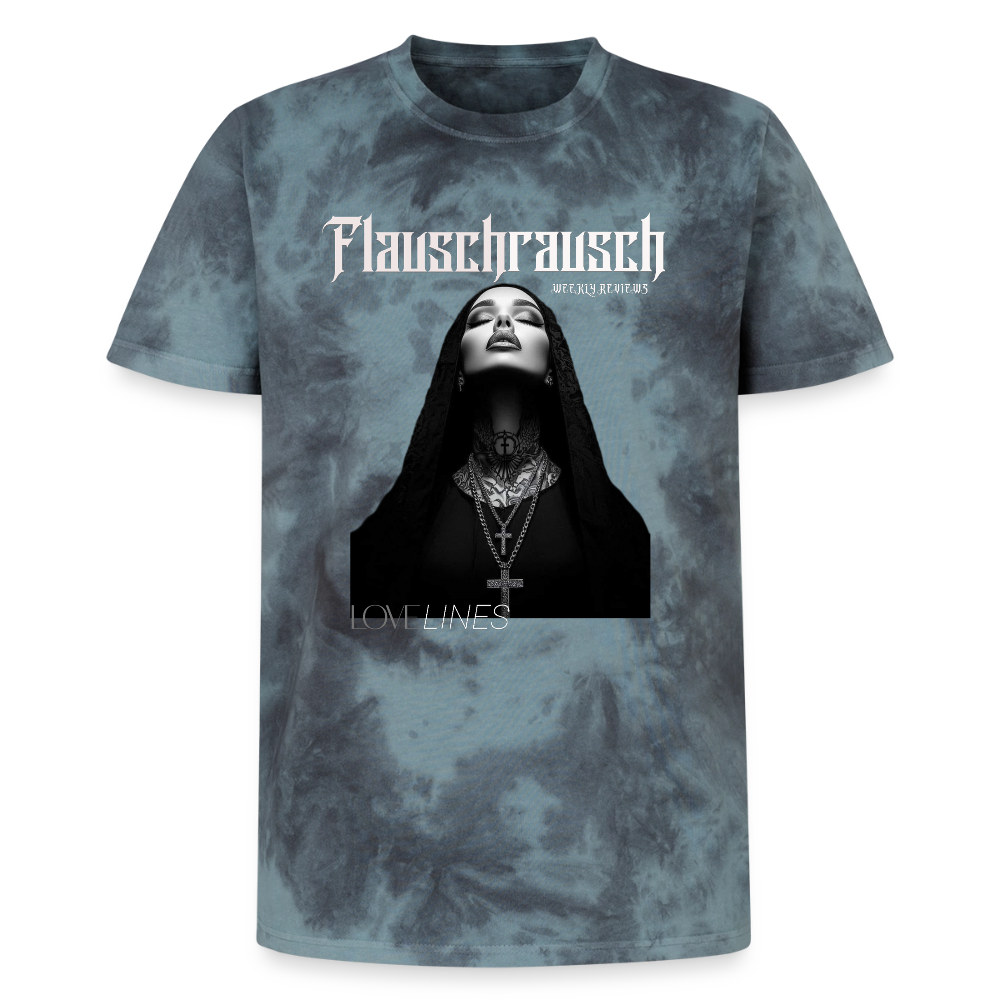 Unisex Premium Tie Dye T-Shirt - Schwarz/Blau