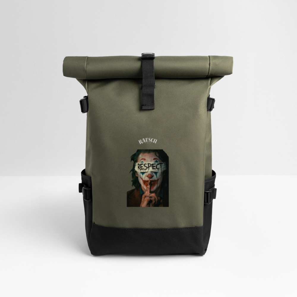 Rolltop Rucksack - Olive/Schwarz