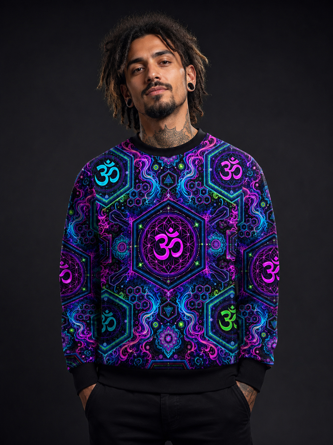Neon OM Psychedelic Festival Sweatshirt