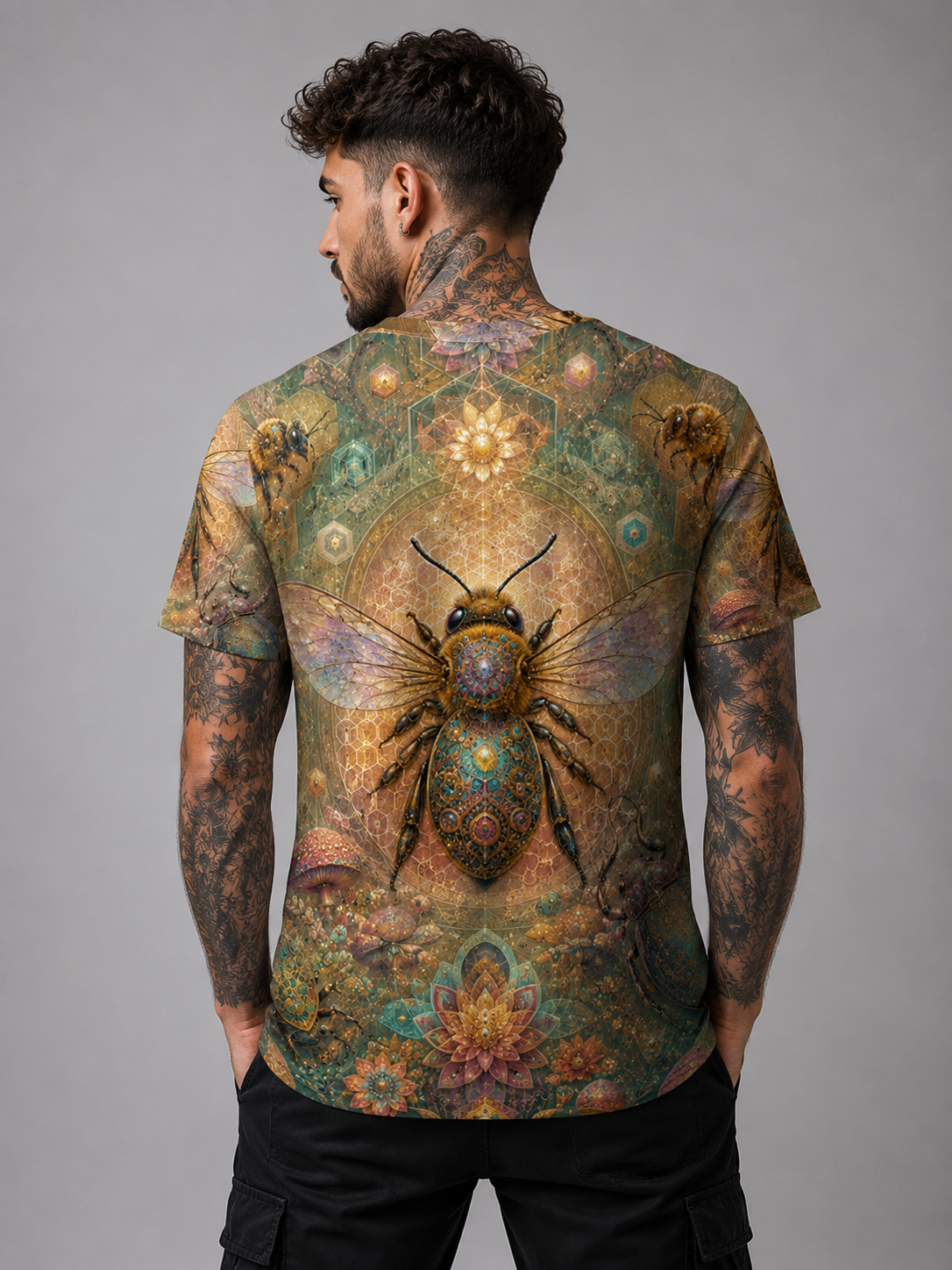 Mystic Bee Hexagon Festival Shirt