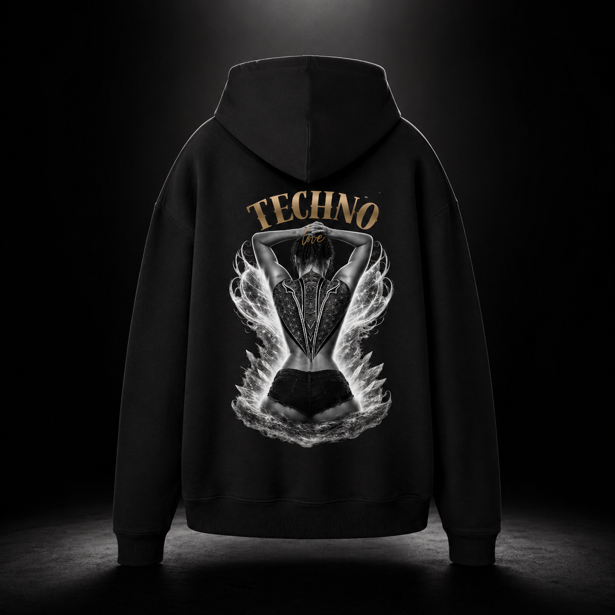 Felpa con cappuccio Techno Love Luxury – Signature Drop