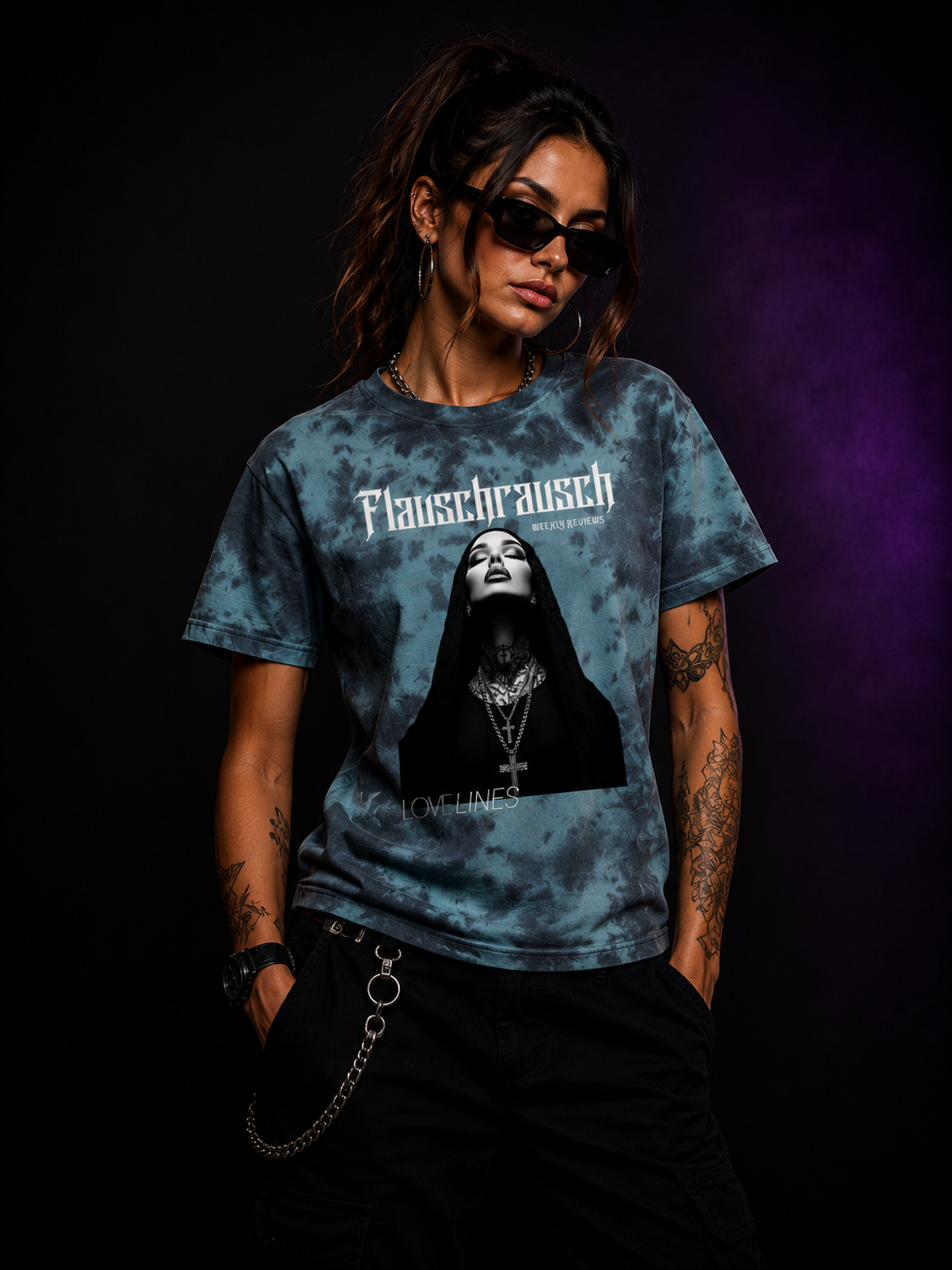 Lovelines Tie Dye T-Shirt | Dark Techno Festival Shirt