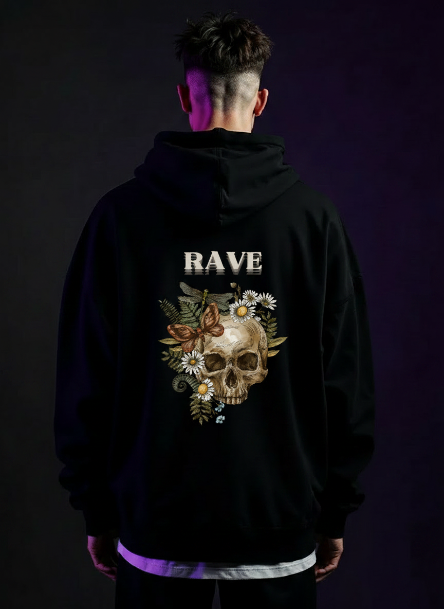 Rave Skull Oversize Hoodie