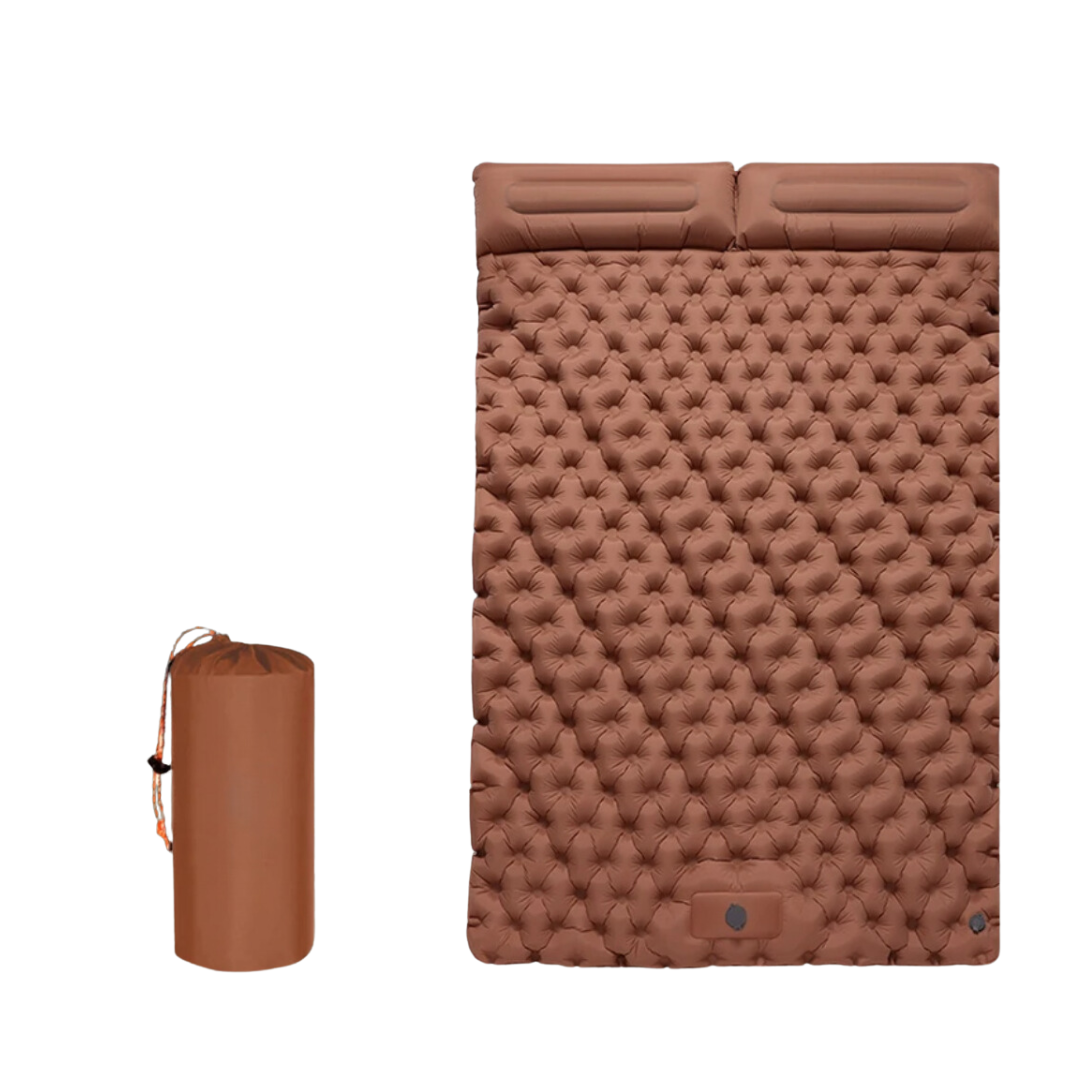 Self-inflating sleeping pad for two