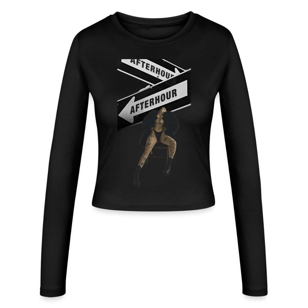 Afterhour Slim Fit Langarmshirt - Schwarz