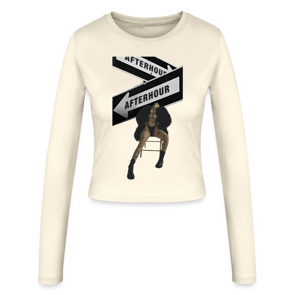 Afterhour Slim Fit Langarmshirt - Creme