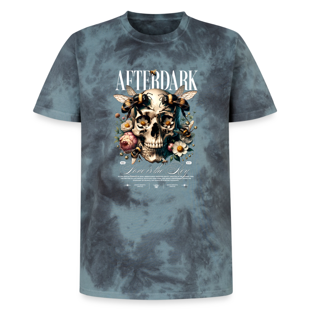 Unisex Premium Tie Dye T-Shirt - Schwarz/Blau