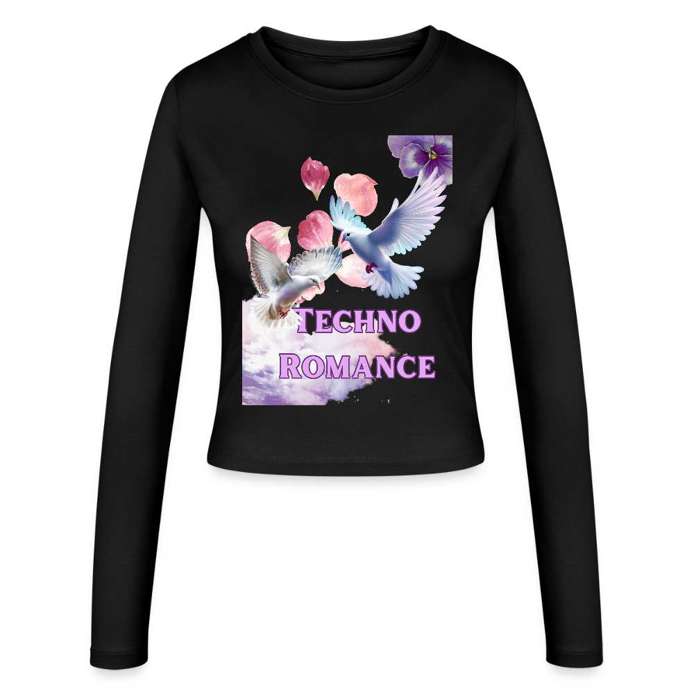 Romance Slim Fit Langarmshirt - Schwarz