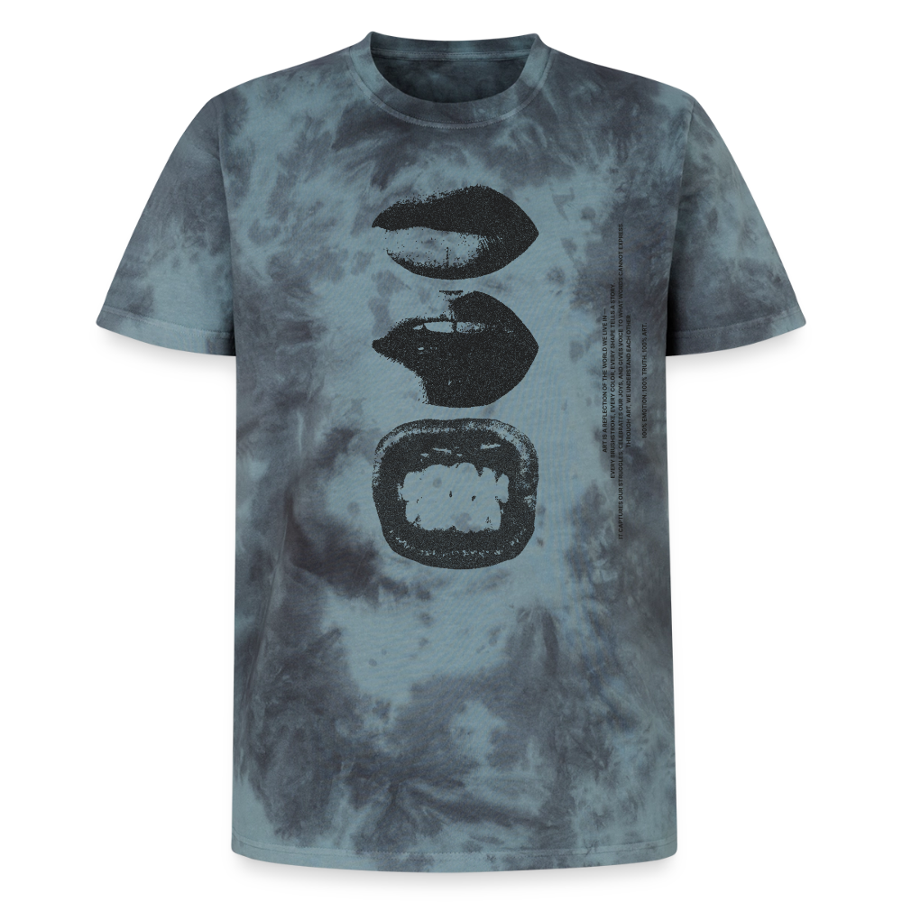 Unisex Premium Tie Dye T-Shirt - Schwarz/Blau