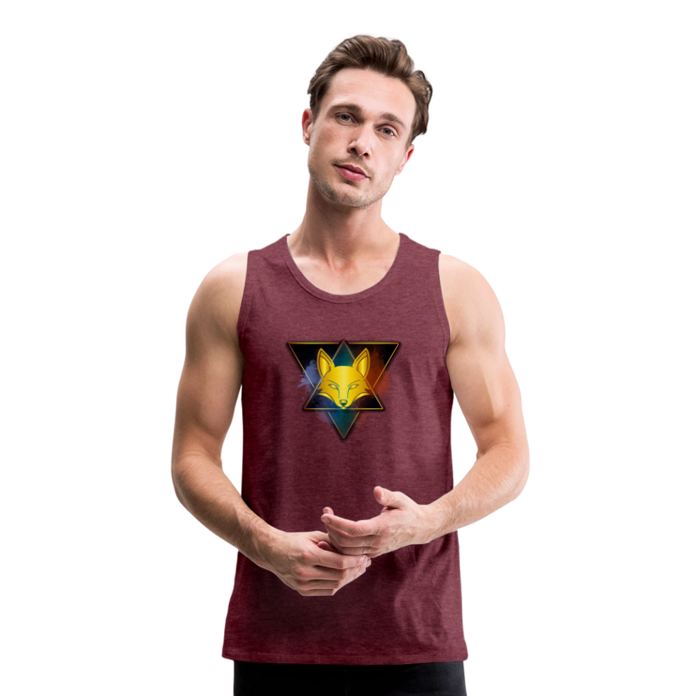 Männer Premium Tank Top - Bordeauxrot meliert