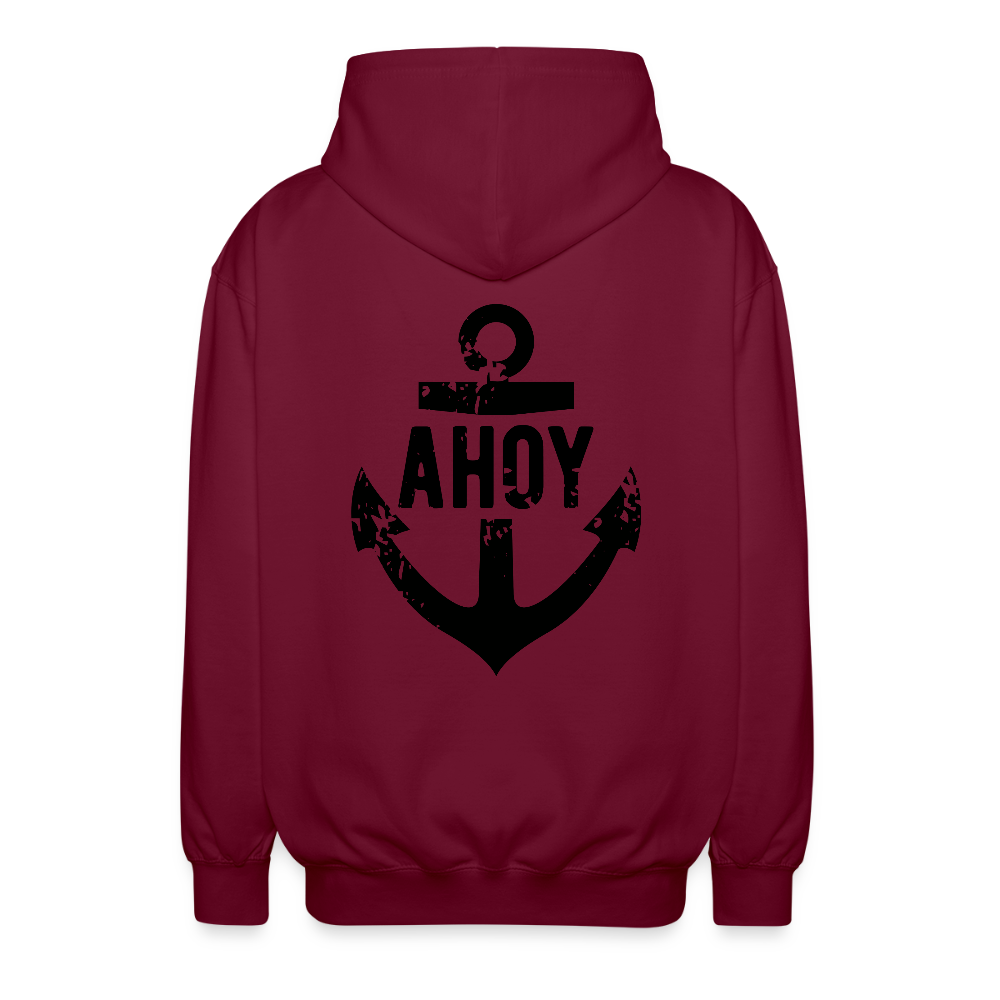Unisex Maritimer Style mit „Ahoy“-Anker-Print ⚓ - Bordeaux