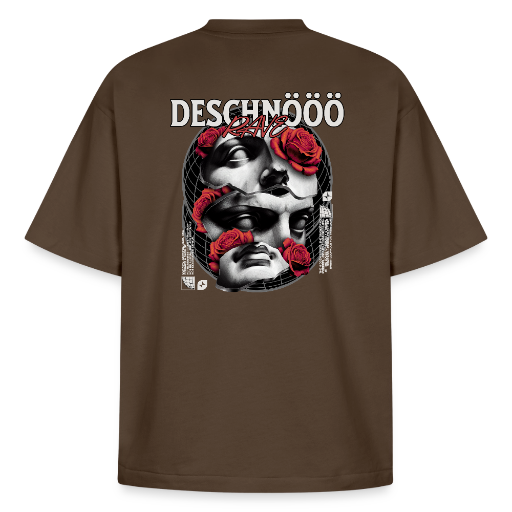 Deschnööö Rose Statue – Boxy Heavyweight Shirt - Dunkelbraun