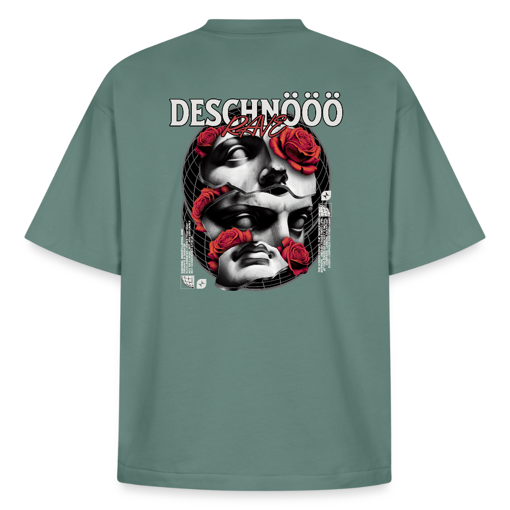 Deschnööö Rose Statue – Boxy Heavyweight Shirt - Grüner Bucht