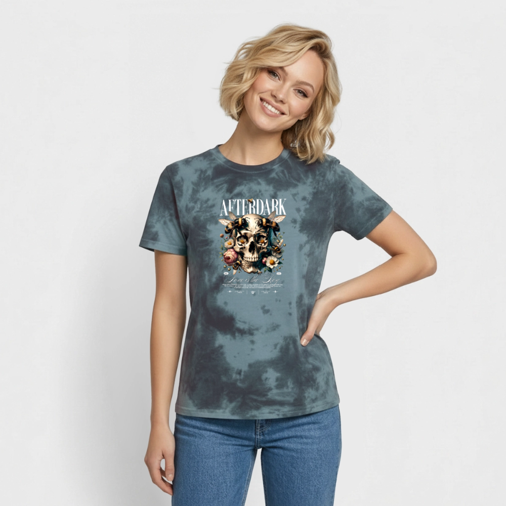 Unisex Premium Tie Dye T-Shirt - Schwarz/Blau