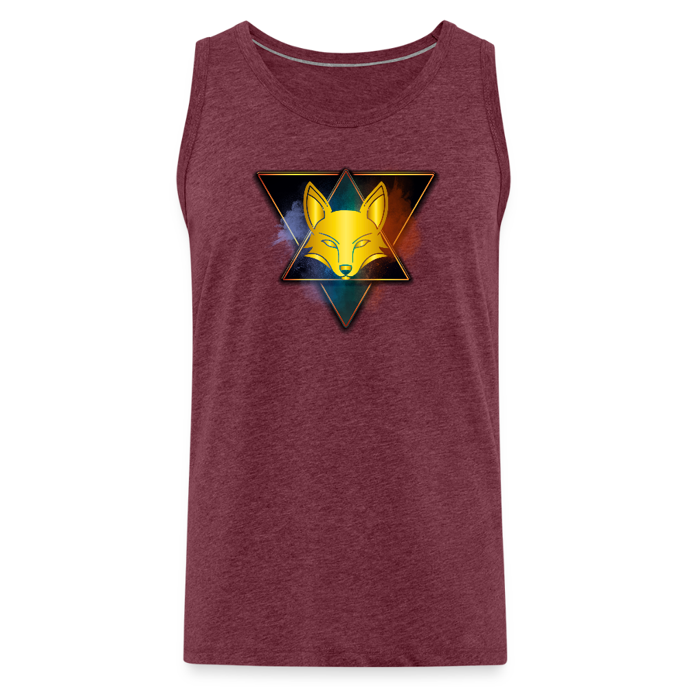 Männer Premium Tank Top - Bordeauxrot meliert