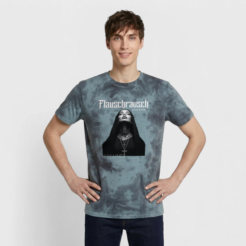 Unisex Premium Tie Dye T-Shirt - Schwarz/Blau