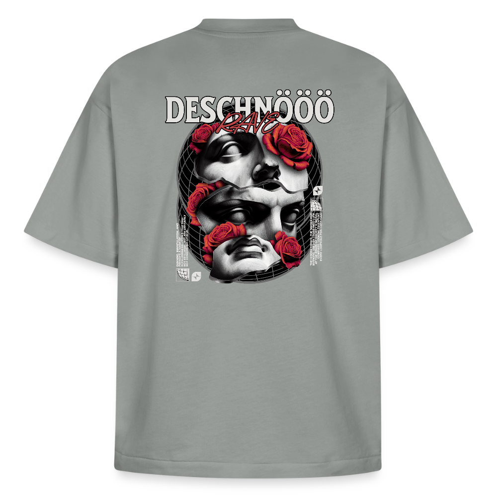 Deschnööö Rose Statue – Boxy Heavyweight Shirt - Nebelgrau