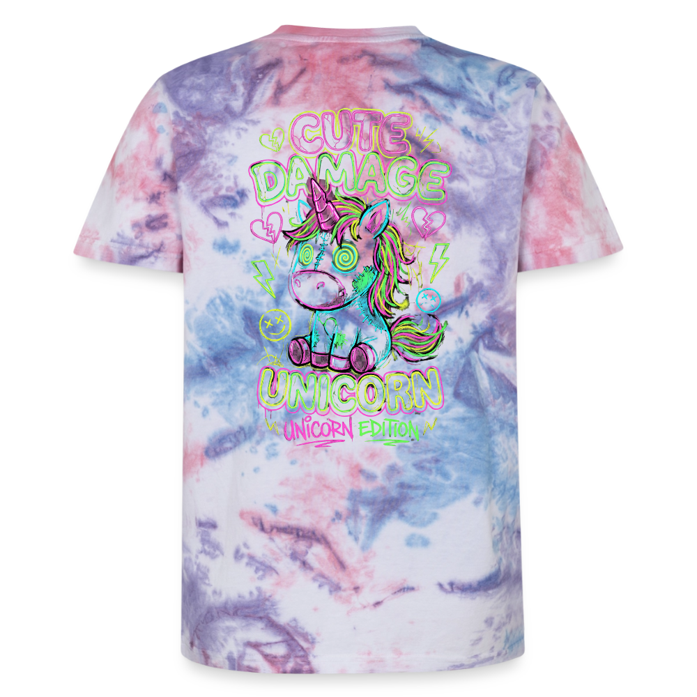 Unisex Premium Tie Dye T-Shirt - Pink/Lila/Blau