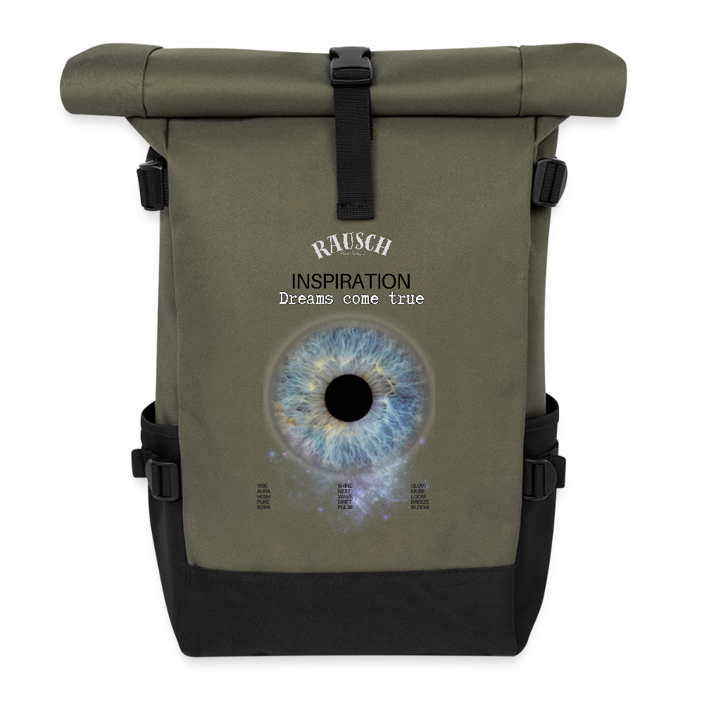 Rolltop Rucksack - Olive/Schwarz