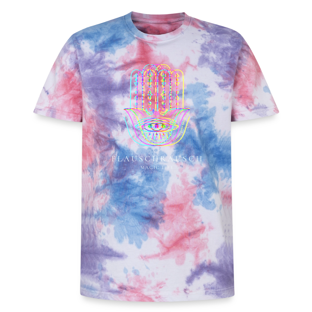 Unisex Premium Tie Dye T-Shirt - Pink/Lila/Blau