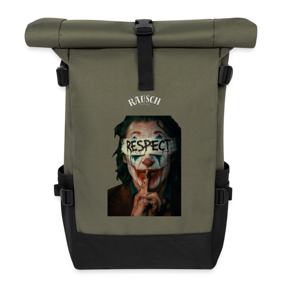 Rolltop Rucksack - Olive/Schwarz
