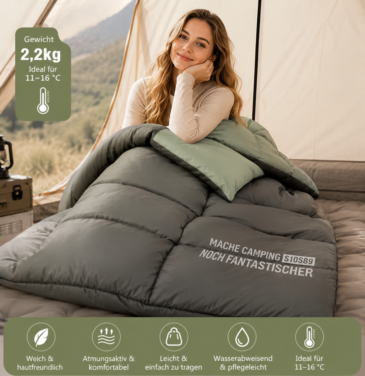 Camping Duo Schlafsack 2,2 kg