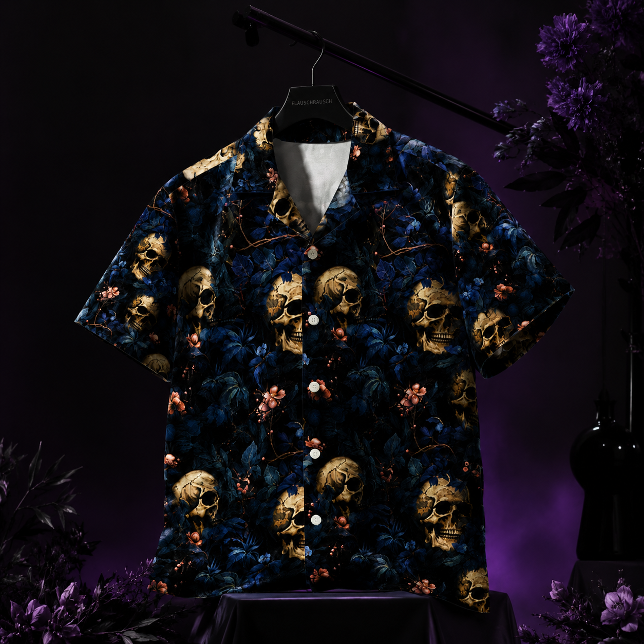 Midnight Bones – Premium Hawaii-Hemd