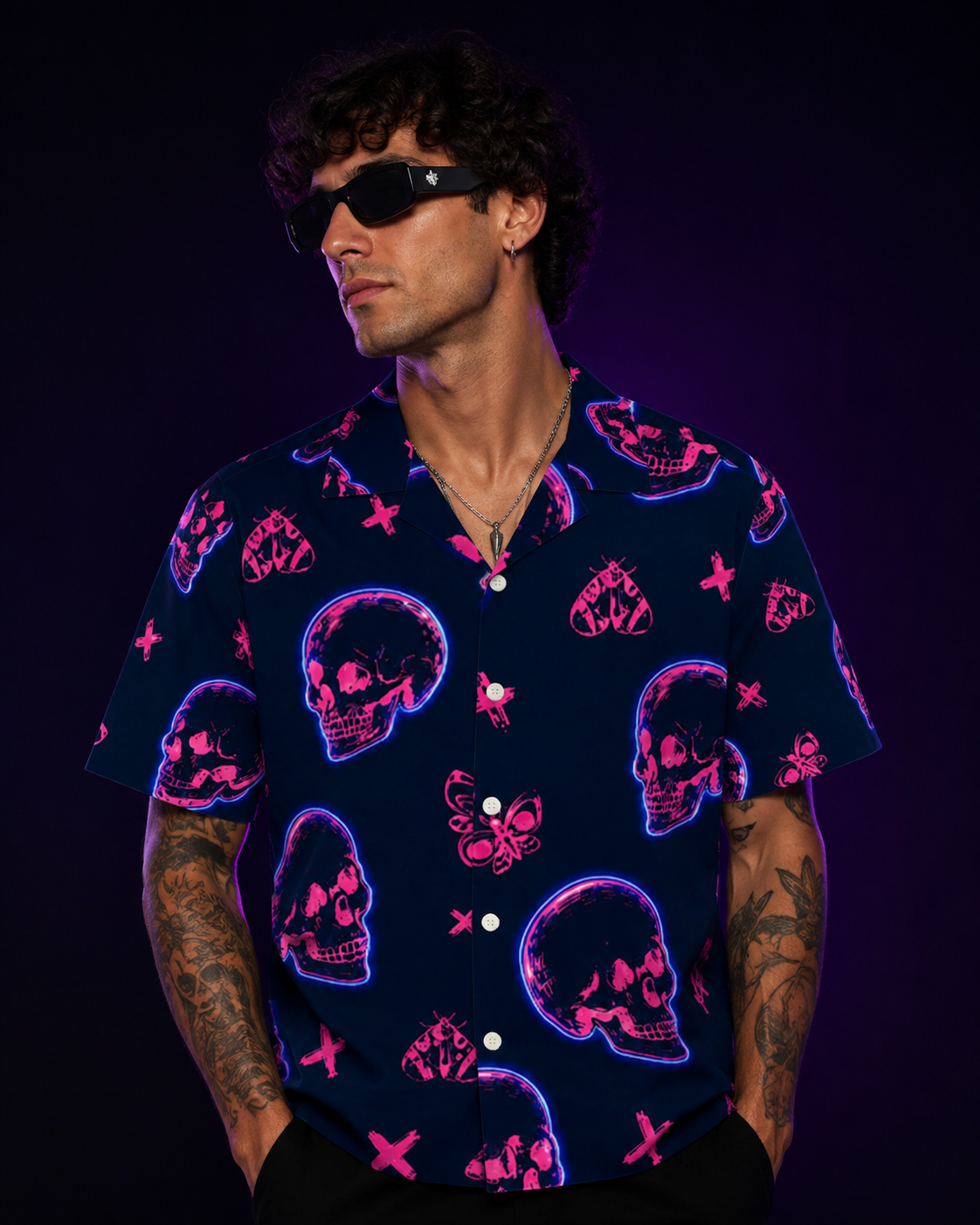 Neon Bones – Premium Hawaii-Hemd