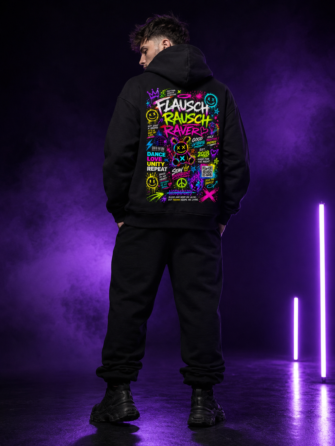 Flauschrausch Raver Hoodie Oversize