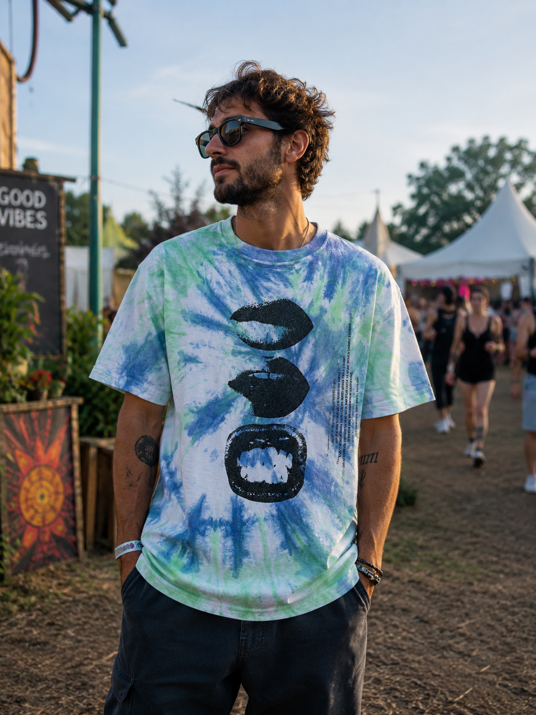 Flauschrausch Lips Tie Dye T Shirt