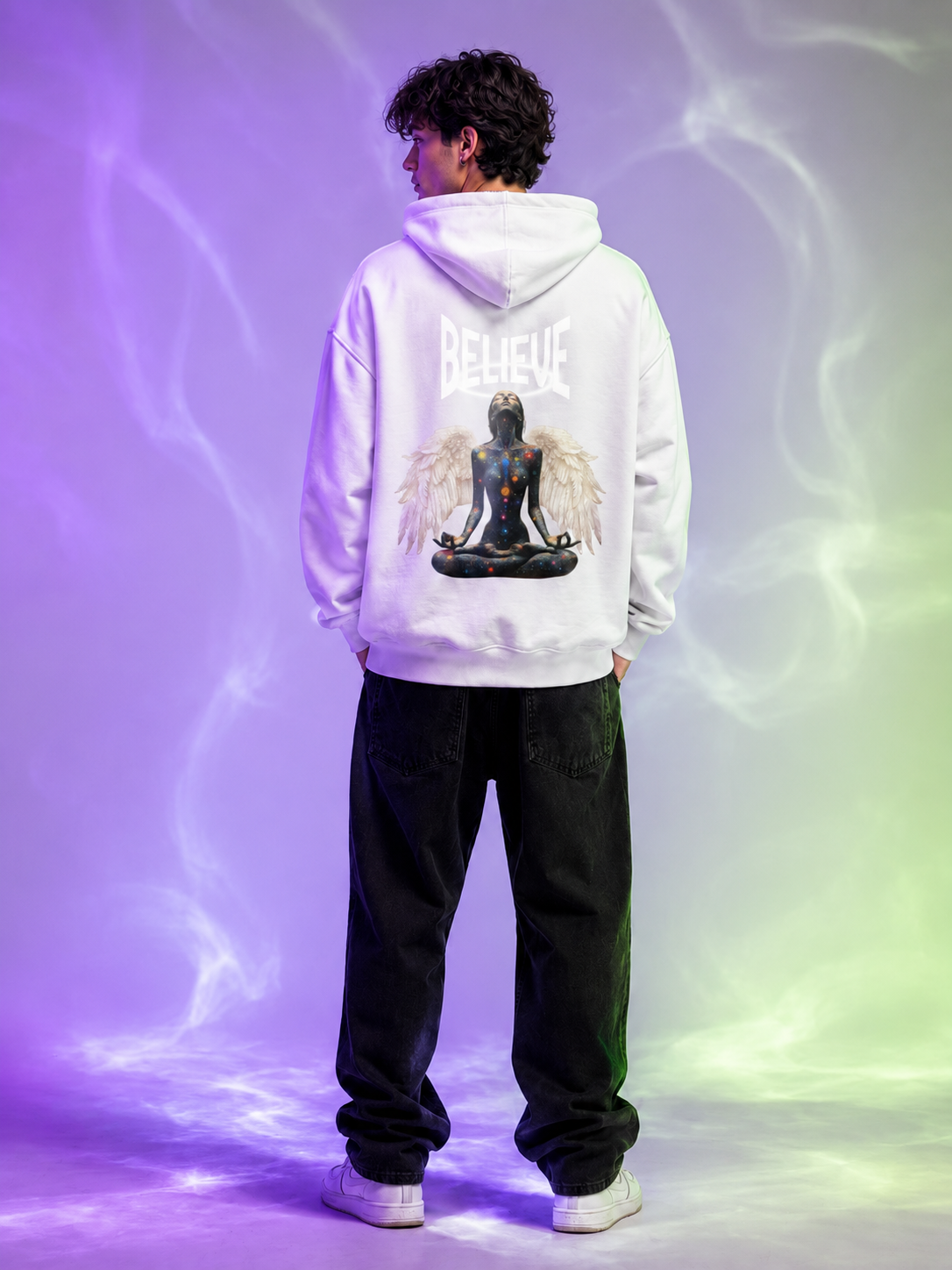 Believe Hoodie Overize Lässig