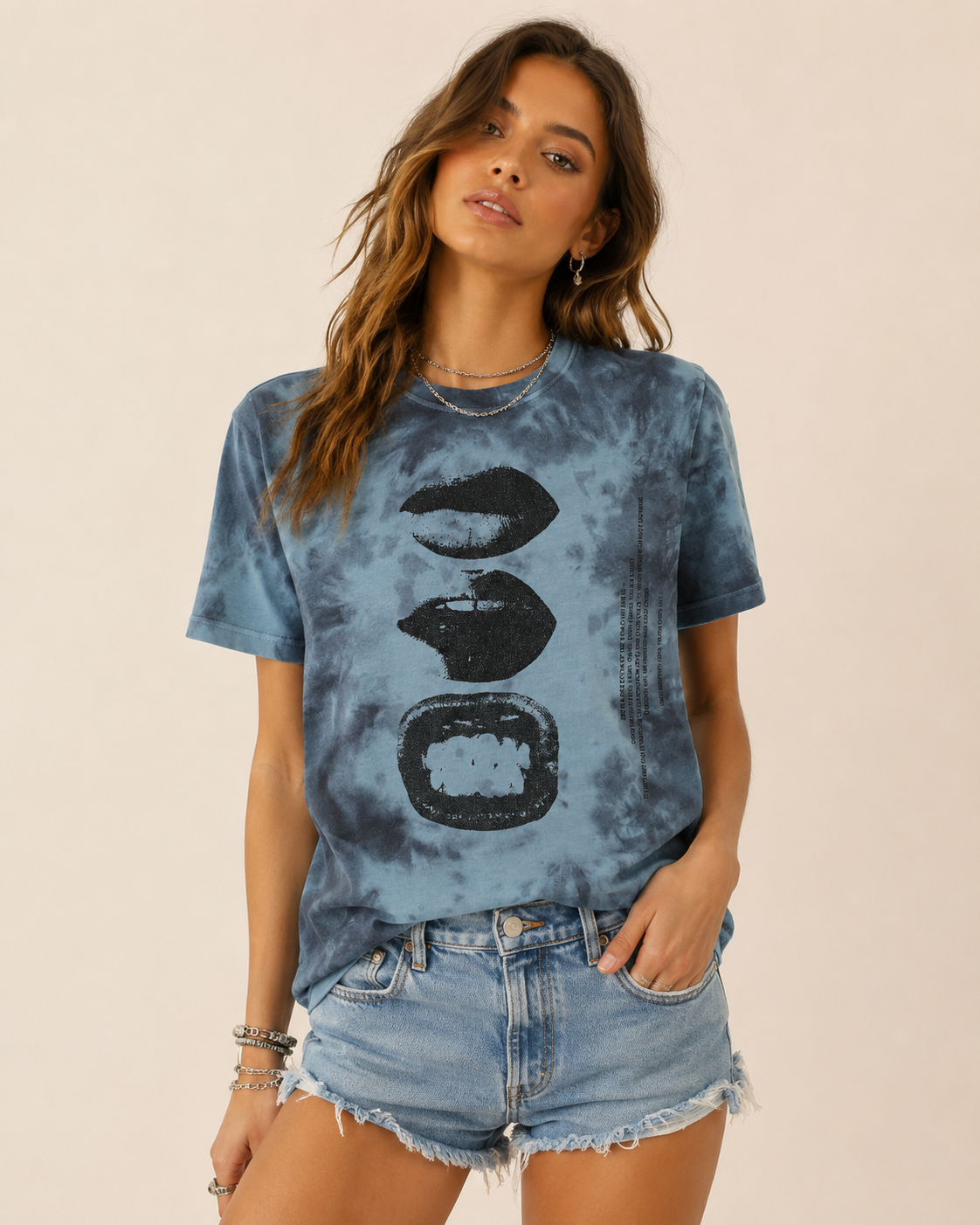 Flauschrausch Lips Tie Dye T Shirt