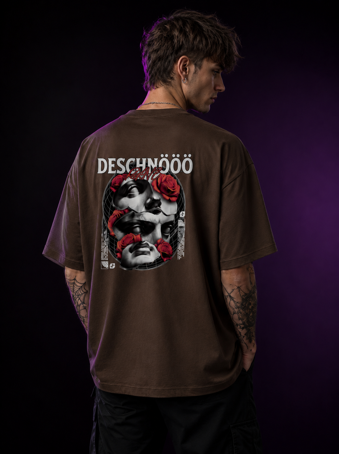 Deschnööö Rose Statue – Boxy Heavyweight Shirt