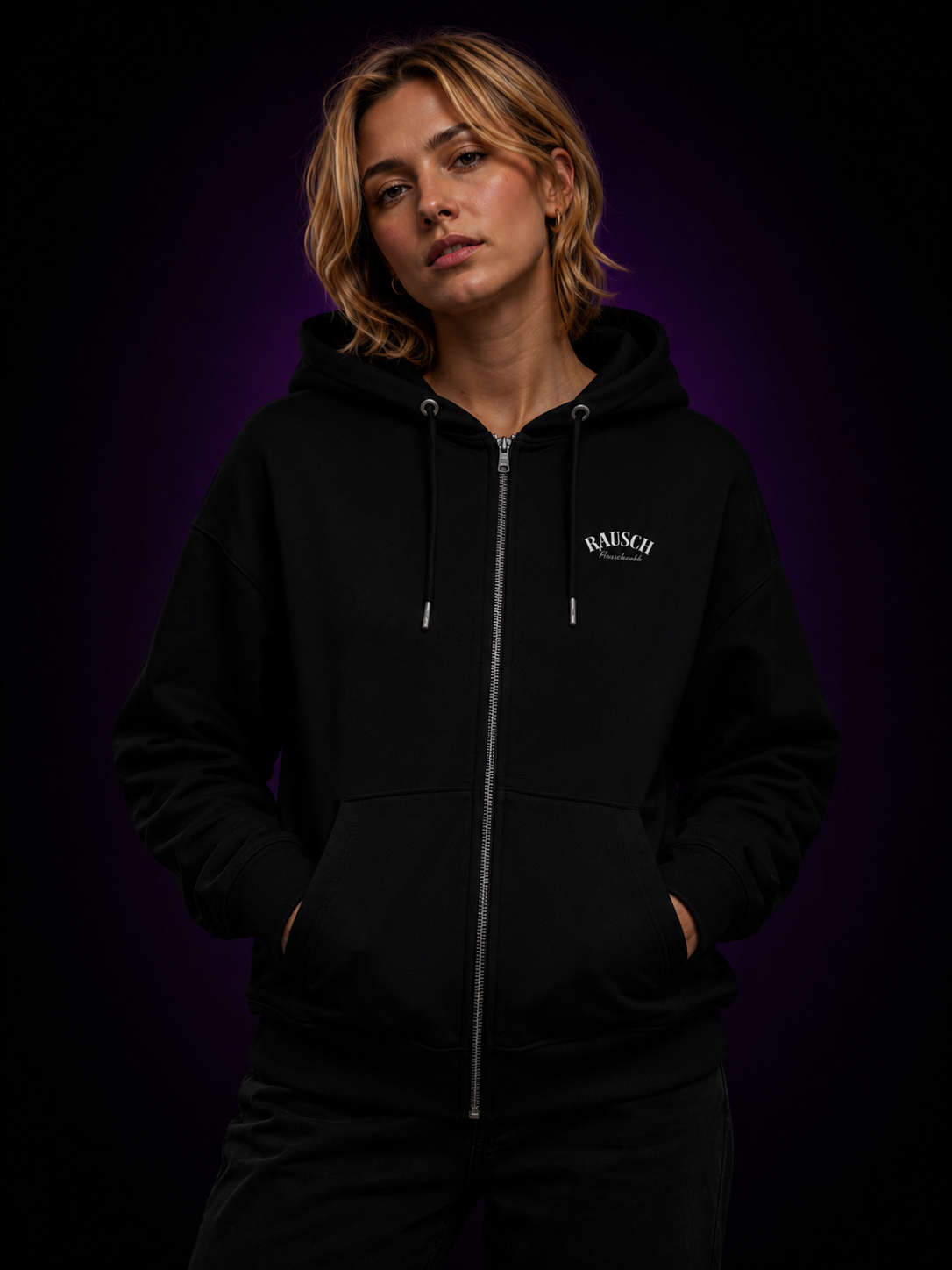 Neon Rausch – Bio Zip Hoodie