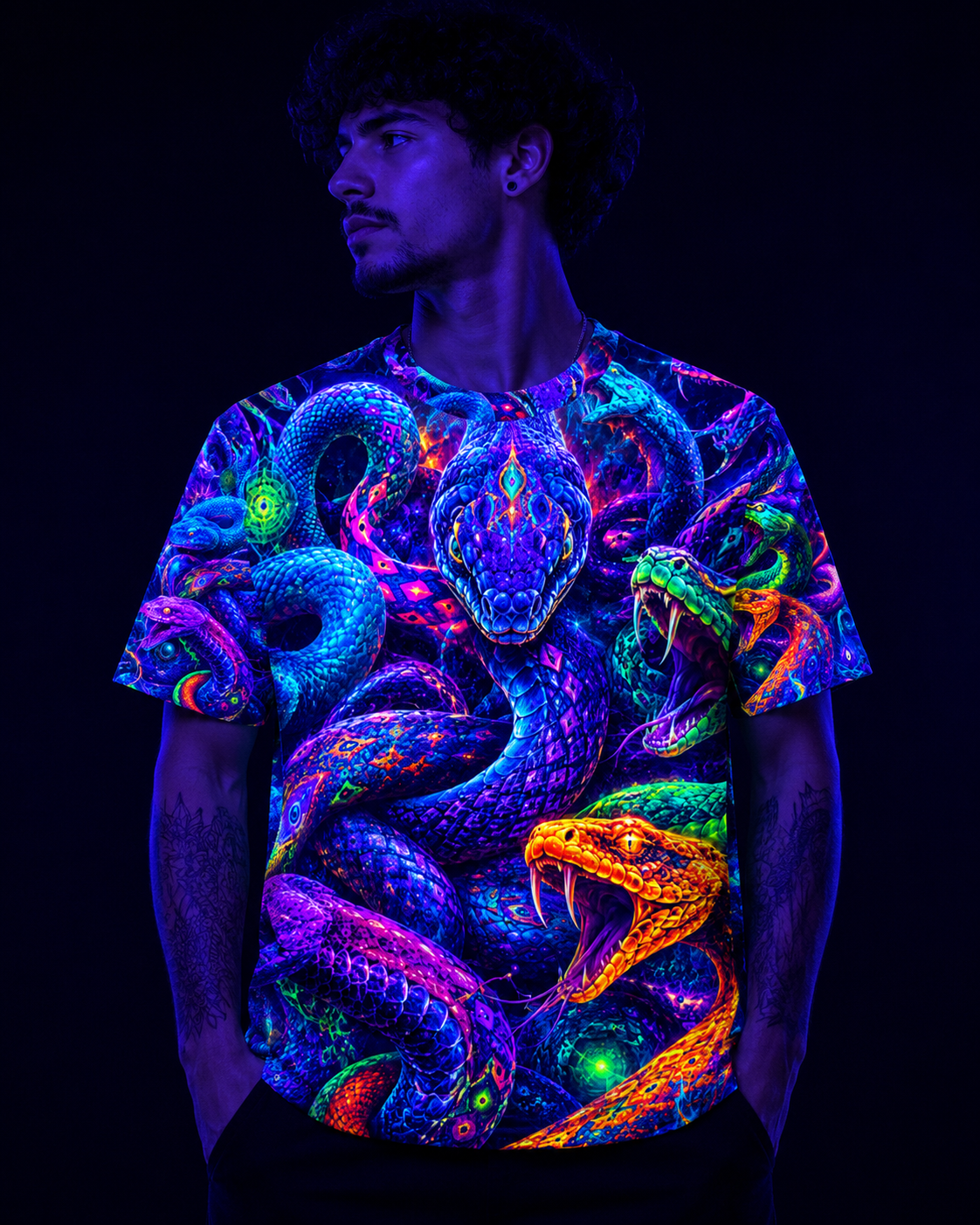 Serpent Awakening – Psychedelic Snake Premium T-Shirt