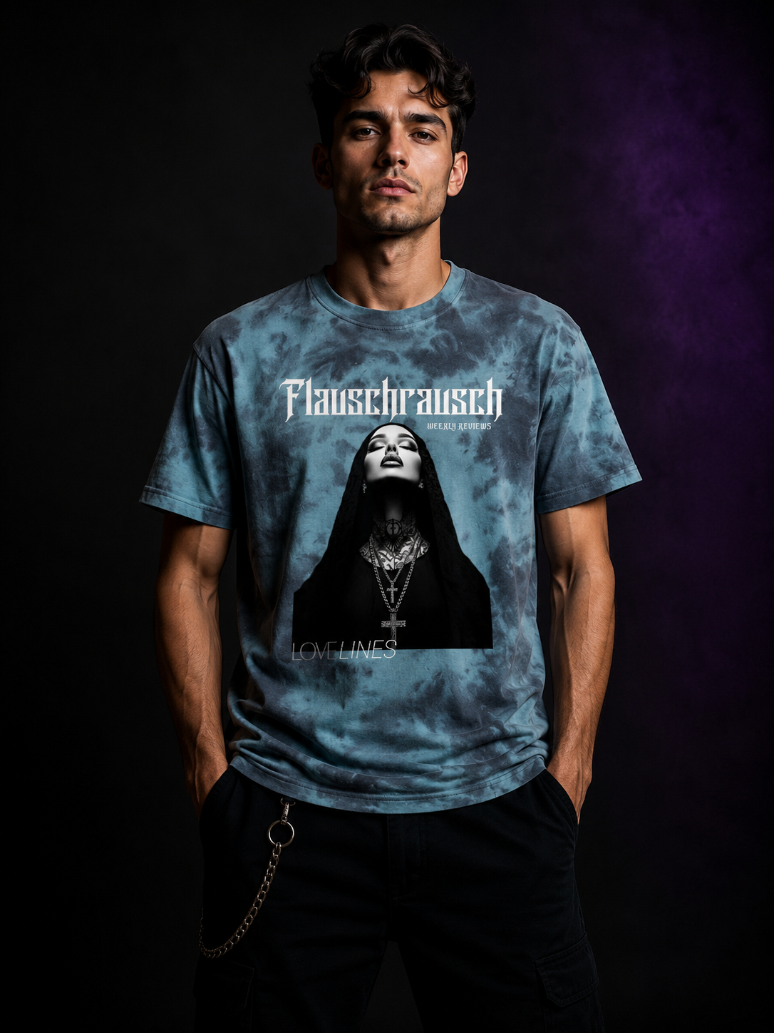 Lovelines Tie Dye T-Shirt | Dark Techno Festival Shirt