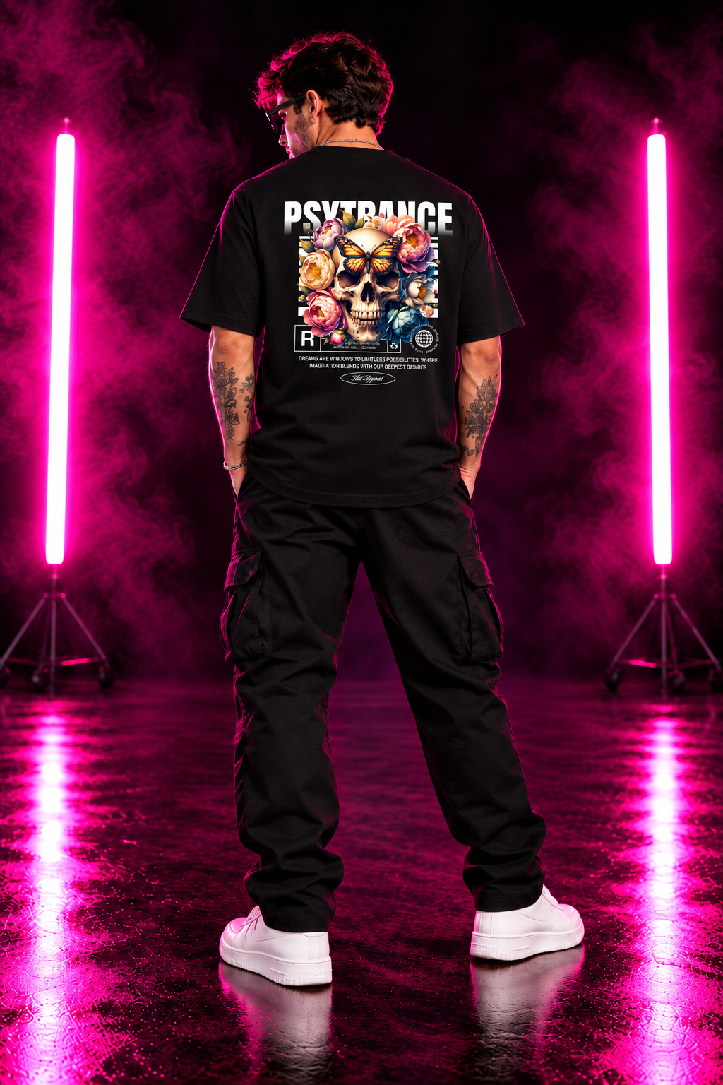 Psytrance Butterfly Skull Classic T-Shirt – Goa & Festival Shirt