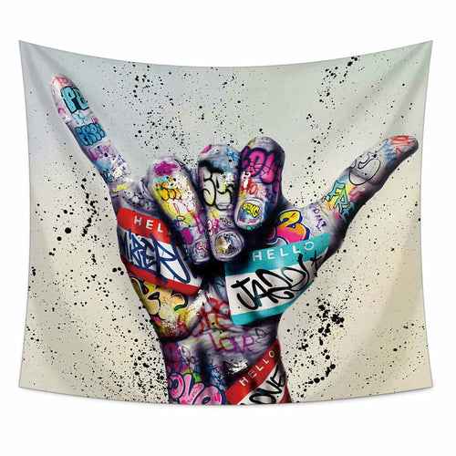 Take It Easy - Hawaii Shaka Sign Tapestry, Home Decor, Modern Wall