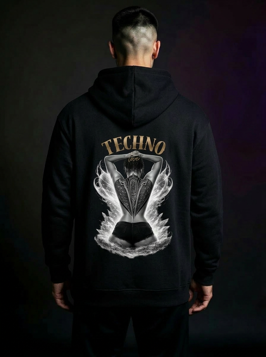 TECHNO LOVE OVERSIZE HOODIE – CORE DROP
